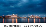 Lights in the harbor in St. Petersburg image - Free stock photo ...