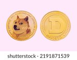 Dogecoin DOGE Isolated on white background with clipping path