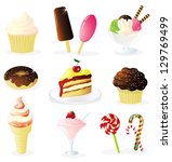 set of sweets icons. eps 10... | Shutterstock .eps vector #129769499