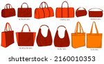 Types Of Bags. Coloring Set Of...