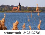 Abandoned church of saint Linhart on lake Nové Mlýny
