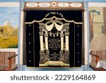 Small photo of Sunday, October 23, 2022, 17:43:22 israel sefad Synagogue that call "the big Synagogue" Aron Sefer The Ark of the Covenant with a scroll, an ark in which the books of the Torah are placed