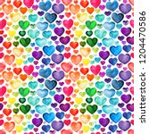 Multicolored Watercolor Hearts...