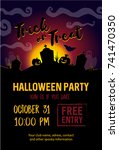 halloween party banner | Shutterstock .eps vector #741470350