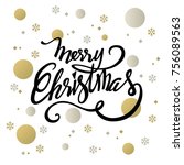 merry christmas text design.... | Shutterstock .eps vector #756089563