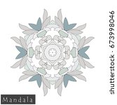 floral symmetrical geometrical... | Shutterstock .eps vector #673998046