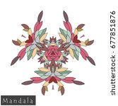 floral symmetrical geometrical... | Shutterstock .eps vector #677851876