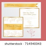 luxury wedding invitation... | Shutterstock .eps vector #714540343