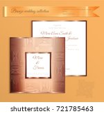luxury bronze shiny wedding... | Shutterstock .eps vector #721785463