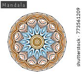 geometrical flower mandala sign.... | Shutterstock .eps vector #773561209