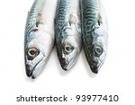 closeup of three fresh mackerel ... | Shutterstock . vector #93977410