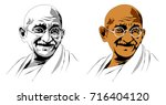 stock vector illustration of Mohandas Karamchand Gandhi or mahatma gandhi, great Indian freedom fighter who promoted non voilence