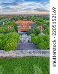 Small photo of Hue, Vietnam-Jun 06,2020: Wonderful view of the The To Mieu area to the Imperial City with the Purple Forbidden City within the Citadel in Hue, Vietnam. Imperial Royal Palace of Nguyen dynasty