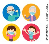 grandparents and children... | Shutterstock .eps vector #1630406569