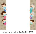 family wearing protective... | Shutterstock .eps vector #1636561273