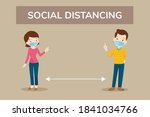 social distance space for... | Shutterstock .eps vector #1841034766