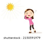 girl thirsty from heat of the... | Shutterstock .eps vector #2150591979