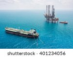 Oil Tanker And Oil Rig In The...