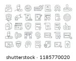 vector graphic set. 40x40... | Shutterstock .eps vector #1185770020