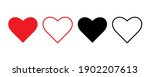 heart vector icons on white... | Shutterstock .eps vector #1902207613