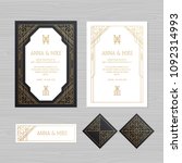 luxury wedding invitation or... | Shutterstock .eps vector #1092314993