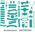 set of green ribbon banners and ... | Shutterstock .eps vector #340783346