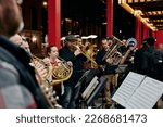 Small photo of New York, NY, USA - February 20, 2023: Musicians of AFM local 802 Union protesting unfair labor condition, joined by other union representatives