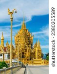 Small photo of PHITSANULOK, THAILAND - October 2,2023:The beautiful Temple (Thai language:Wat Chan West) is a Buddhist temple (Thai language:Wat) It is a major tourist attraction Phitsanulok, Thailand.