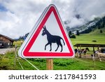 Donkey Warning Sign On A...