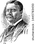 Theodore Roosevelt, vintage engraved illustration