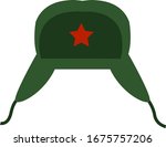 Red army hat, illustration, vector on white background.