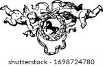 wreath with cherubs have a... | Shutterstock .eps vector #1698724780