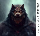 Drawing Of A Gloomy Werewolf