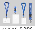 set of lanyard with badge.... | Shutterstock .eps vector #1891589983