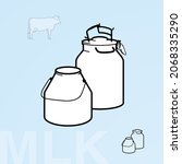 milk canister icons. vector... | Shutterstock .eps vector #2068335290