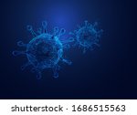 graphic of wireframe virus with ... | Shutterstock .eps vector #1686515563