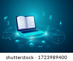 concept of e learning... | Shutterstock .eps vector #1723989400