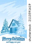 winter landscape background... | Shutterstock .eps vector #2113591619
