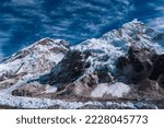 Small photo of Khumbu Glacier, Mt. Everest, Mt. Muptse, Mt. Lhotse seen from Everest Base Camp in Solukhumbu, Nepal