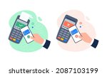 processing of nfc payment.... | Shutterstock .eps vector #2087103199