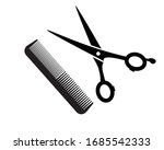Flat Icon Scissors And Combs...