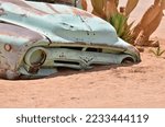 Old Cars in Desert of Solitaire Namibia Africa