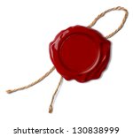 Red wax seal or stamp isolated