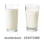 Milk Glass Set Isolated With...