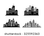 black city icons on white... | Shutterstock .eps vector #325592363