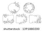 hand drawn minimal flower frame  | Shutterstock .eps vector #1391880200