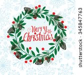 merry christmas blue background | Shutterstock .eps vector #345847763