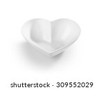 Shot of an empty heart shaped cereal bowl cut out and isolated on white.