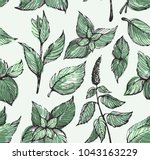 Colorful Pattern With Mint Leafs