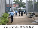Small photo of Cibinong, Bogor, Indonesia - 17 June 2021: the atmosphere at the entrance to the prison assimilation and education facilities